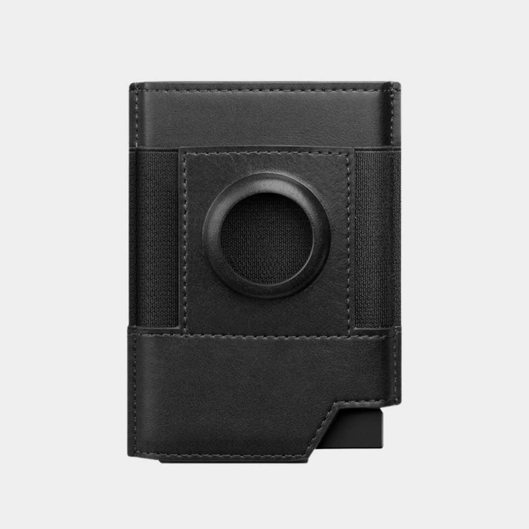 VILLANTTO'S LEATHER WALLET FOR APPLE AIRTAG - BLACK TL404