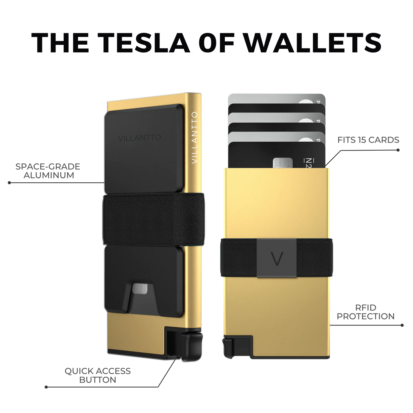 ULTIMATE BUNDLE ( ALUMINUM SMART WALLET GOLD + SMART KEYCASE BLACK)