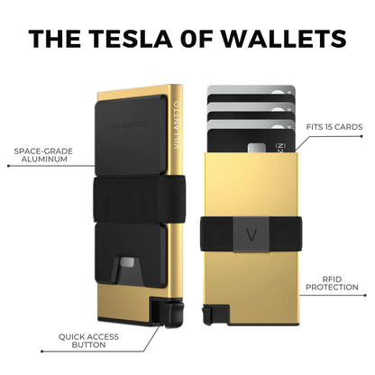 ULTIMATE BUNDLE ( ALUMINUM SMART WALLET GOLD + SMART KEYCASE BLACK)