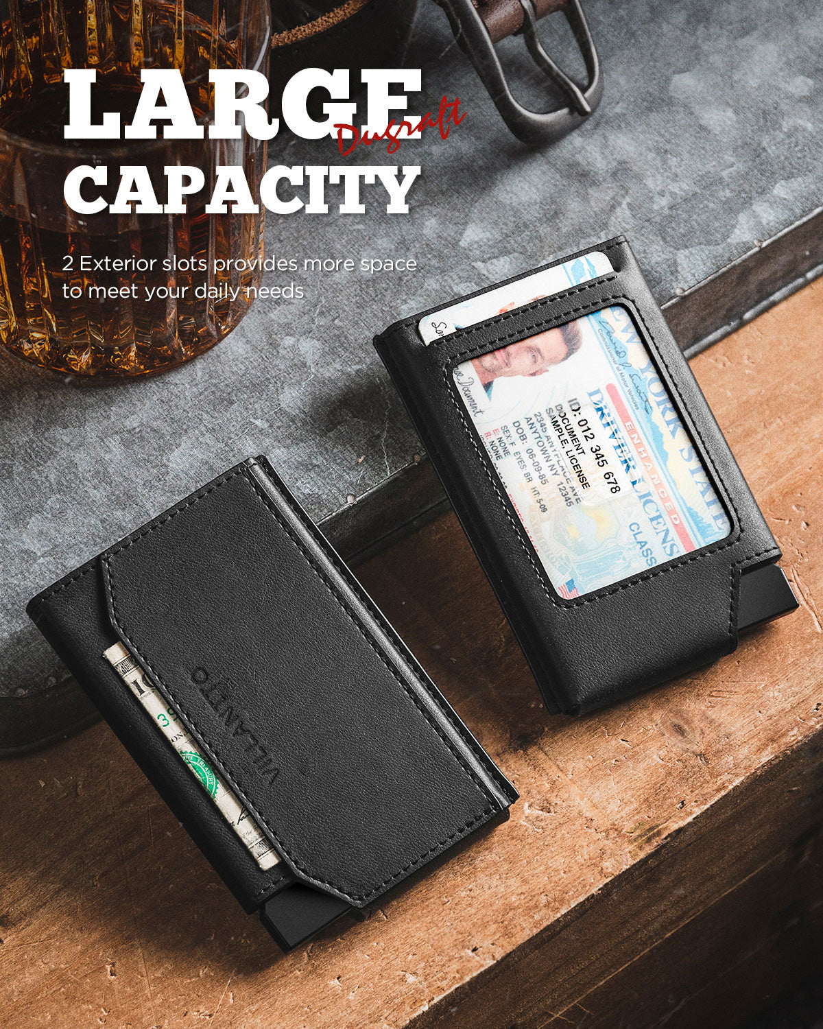 LEATHER SMART WALLET - BLACK VL301